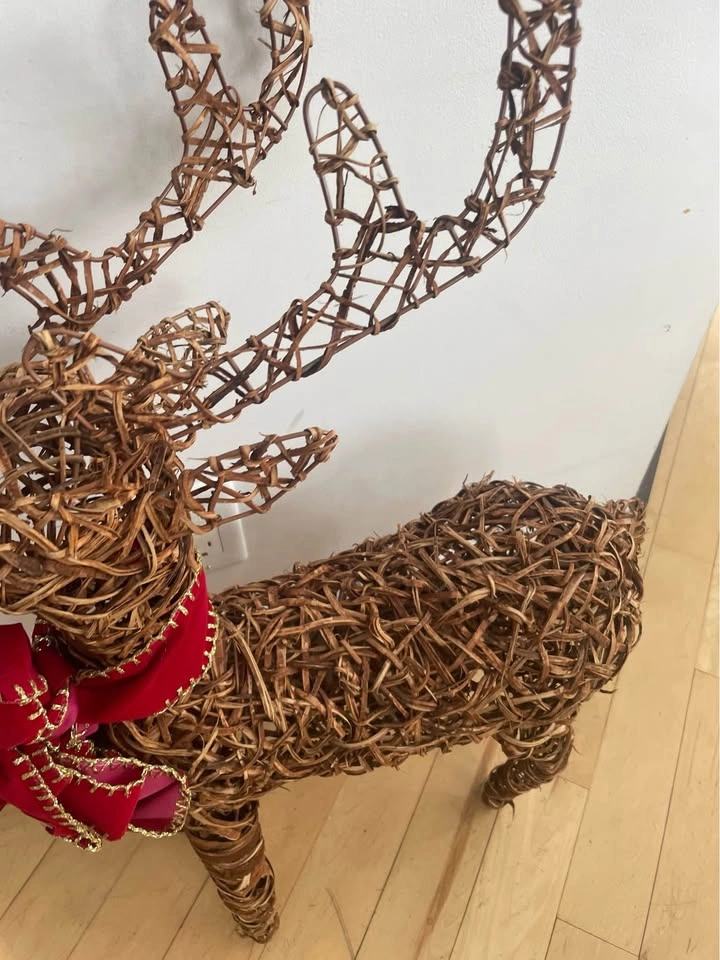 32” tall total height wicker reindeer - photo 3