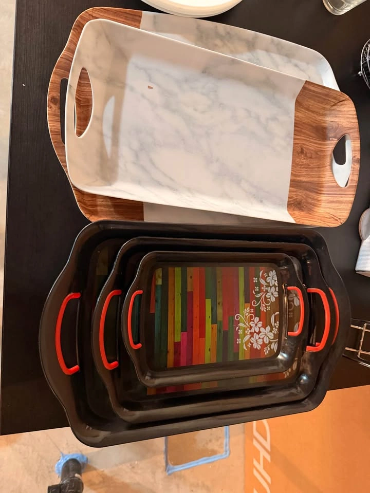 Serving Tray Set - 3 Pieces set and 2 pieces-$5 each - photo 2