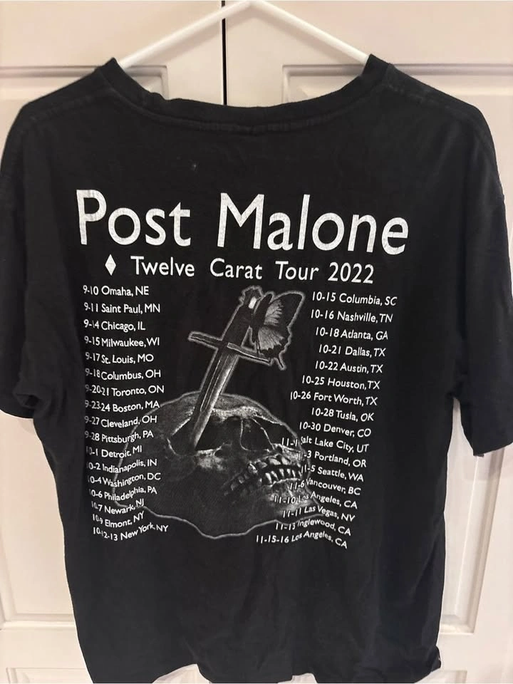 Post Malone Twelve Carat Tour Toronto 2022 T-Shirt Size Large - photo 5