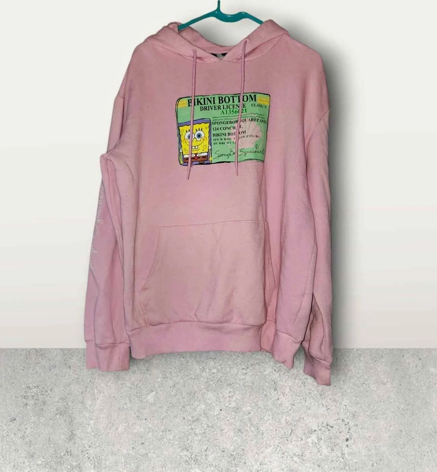 Nickelodeon SpongeBob SquarePants Pink Hoodie Size Large