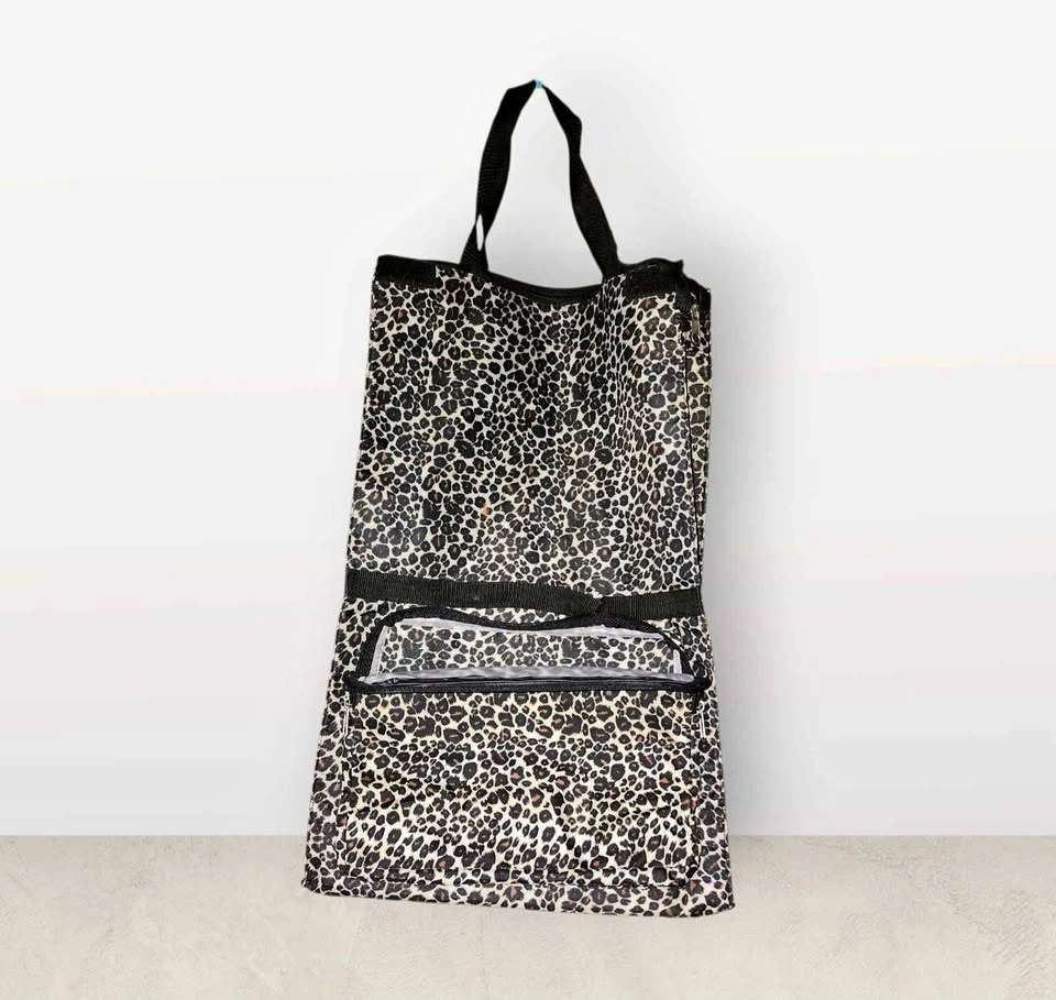 Leopard Print Foldable Rolling Shopping Bag