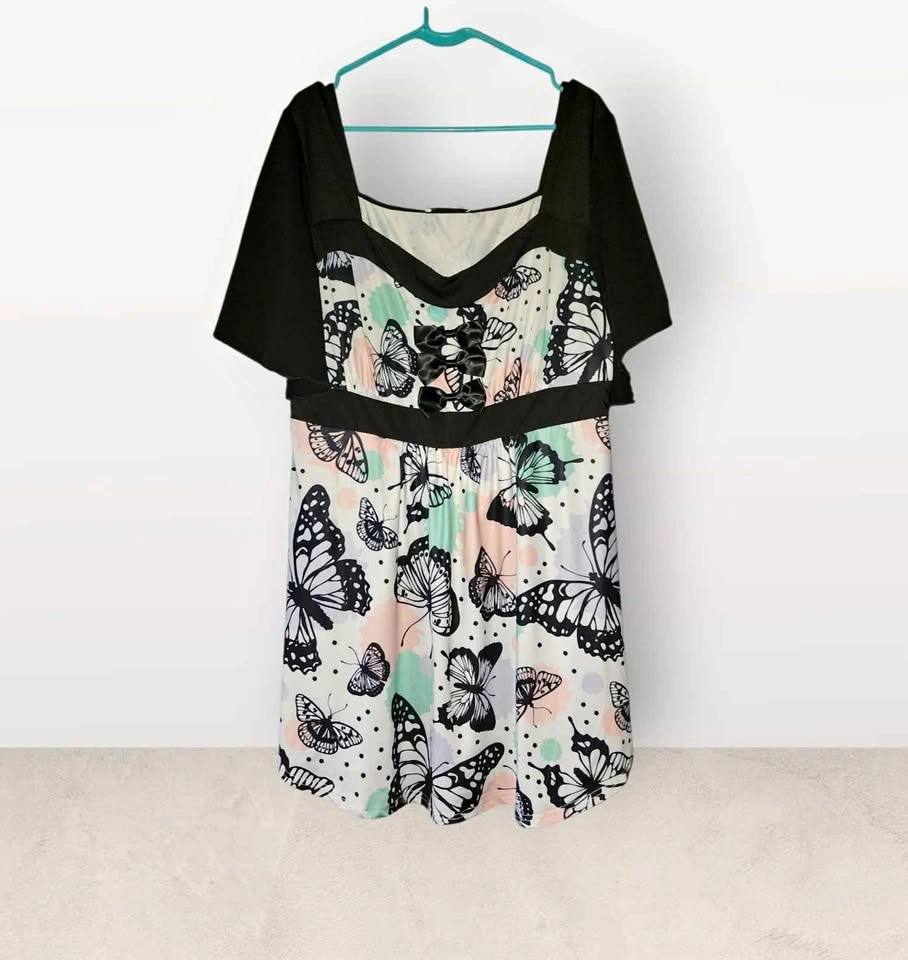 Rosegal 3X Butterfly Print Empire Waist Top