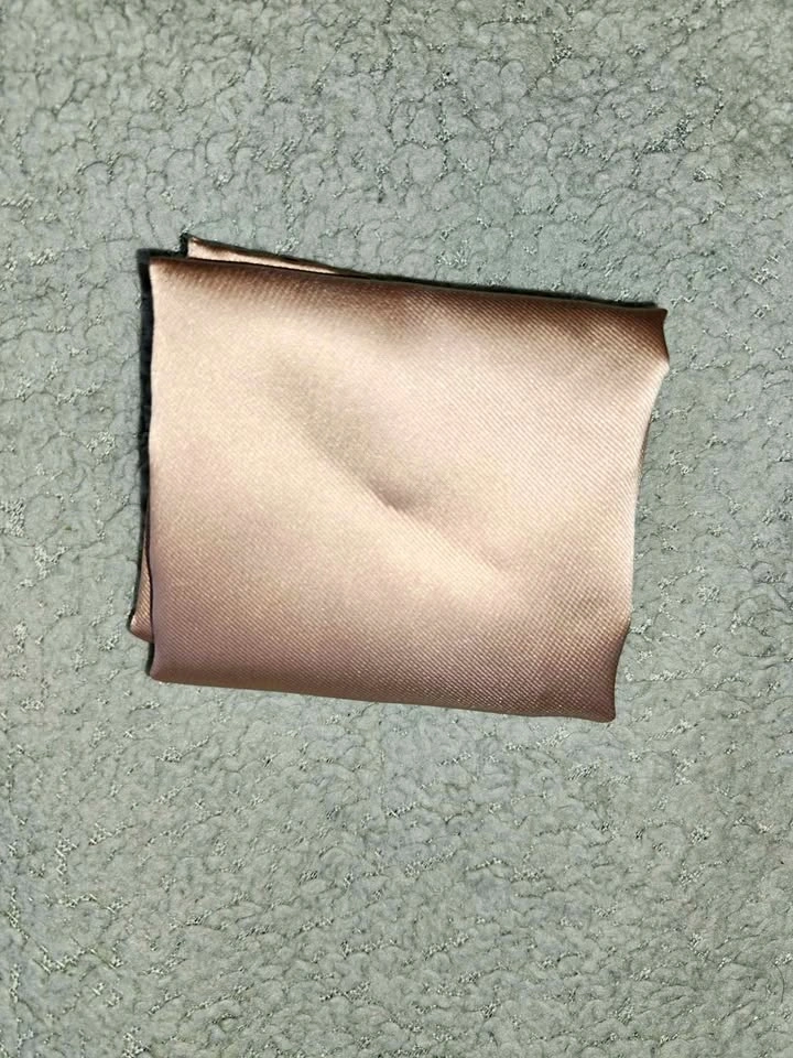 Handmade Champagne Bronze Satin Pocket Square