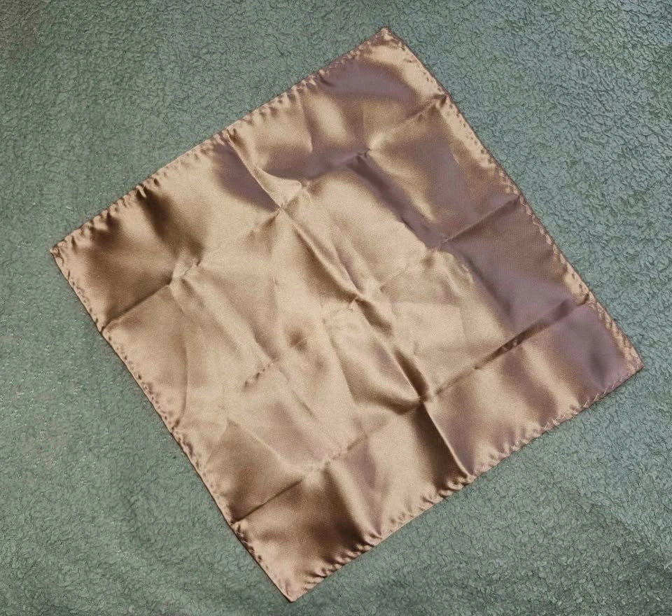 Handmade Champagne Bronze Satin Pocket Square - photo 3