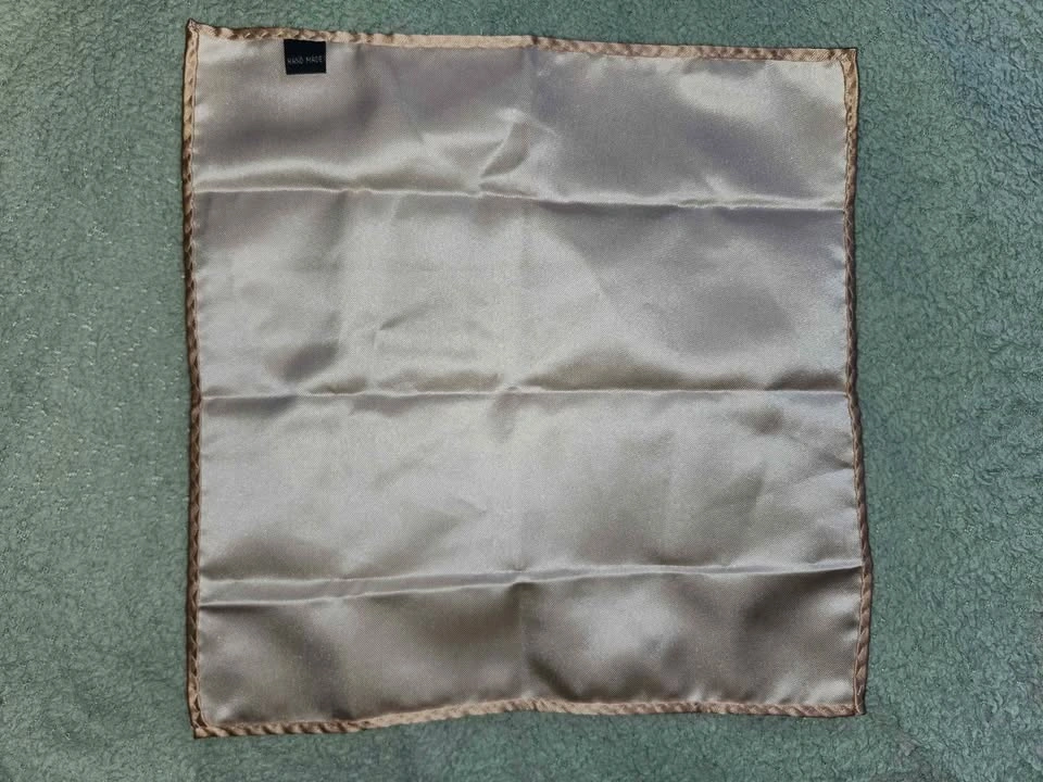 Handmade Champagne Bronze Satin Pocket Square - photo 4
