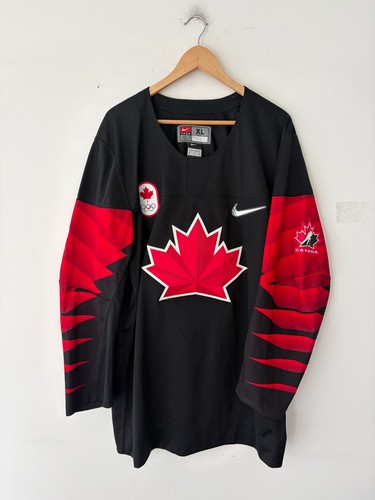 2018 Nike Team Canada Olympic Hockey Black Jersey Size XL