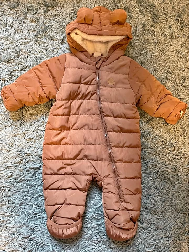 2-4 months Baby H&M Padded Hooded Bunting Suit
