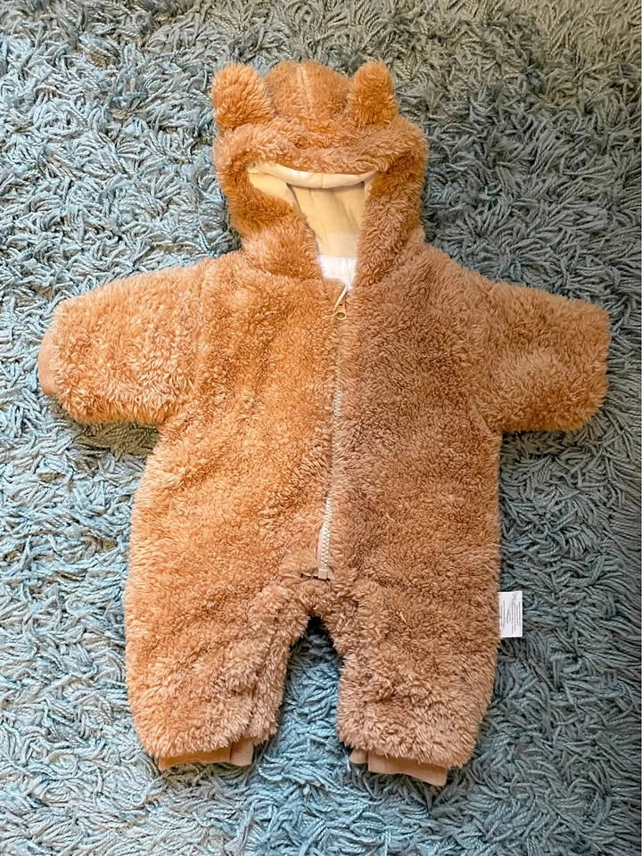 0-3 months Baby Fleece Bear Winter Suit