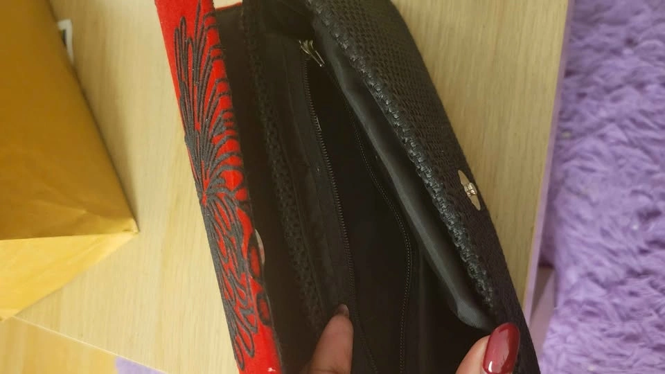 Red and Black Floral Clutch Bag - photo 2