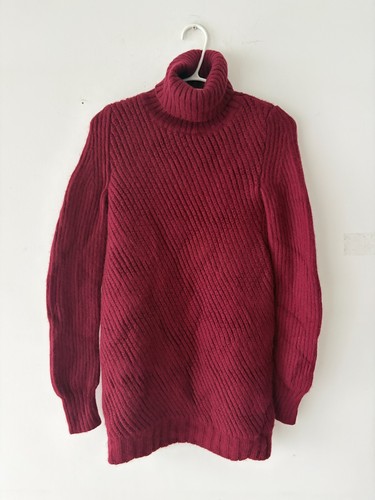 Celine Phoebe Philo Cashmere Turtleneck Bias Rib Long Knit Dress - photo 2