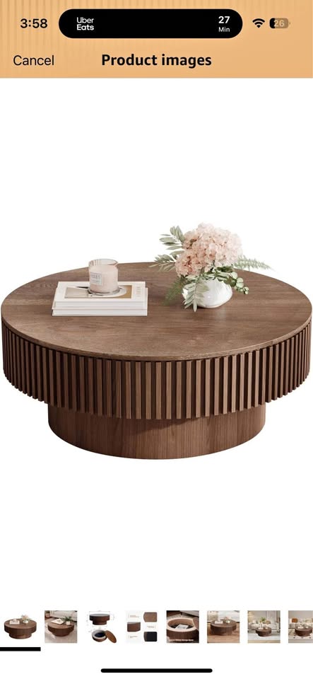 Fluted Walnut Coffee Table
