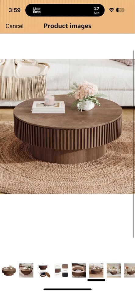 Fluted Walnut Coffee Table - photo 4