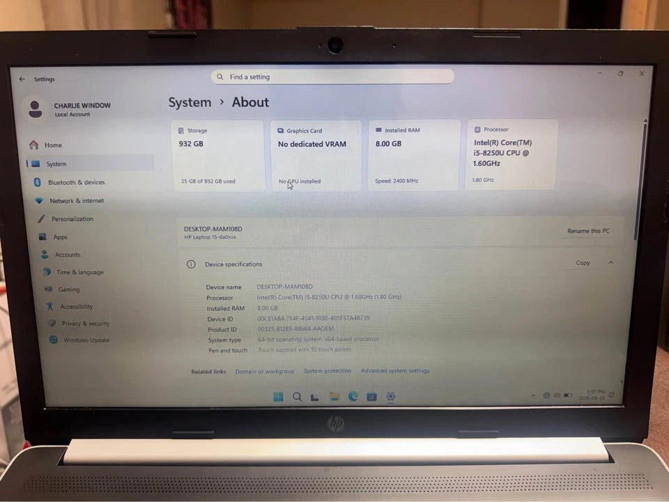 HP 15.6" Touchscreen Laptop Intel Core i5 / 8GB RAM / 1TB HDD - photo 3