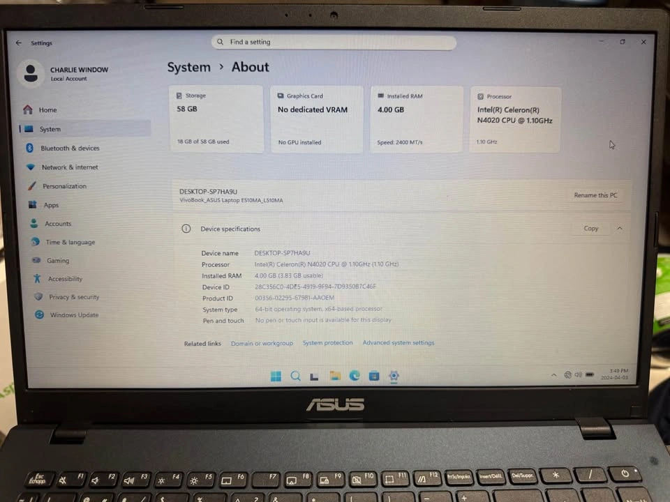 ASUS VivoBook E510MA Laptop - photo 3