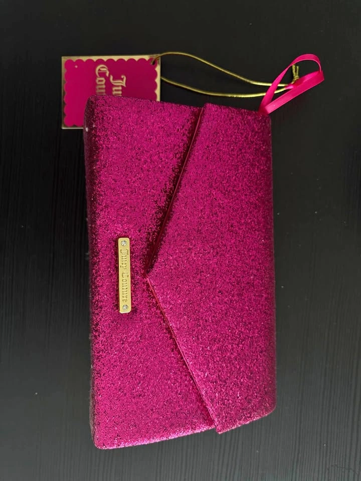 Juicy Couture Pink Glitter Clutch Bag