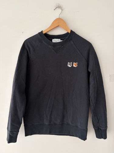 Maison Kitsune Mens Double Fox Head Patch Sweatshirt Size M