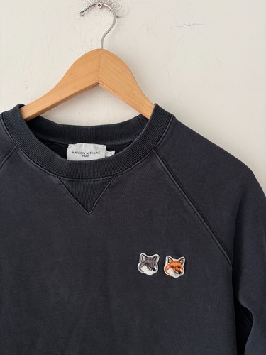 Maison Kitsune Mens Double Fox Head Patch Sweatshirt Size M - photo 2