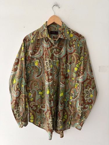Etro Milano Mens Paisley Long Sleeve Shirt Size 42