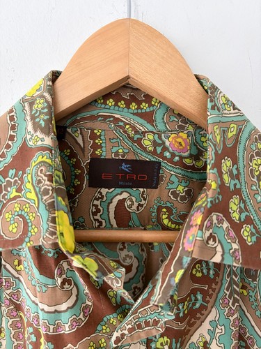 Etro Milano Mens Paisley Long Sleeve Shirt Size 42 - photo 3