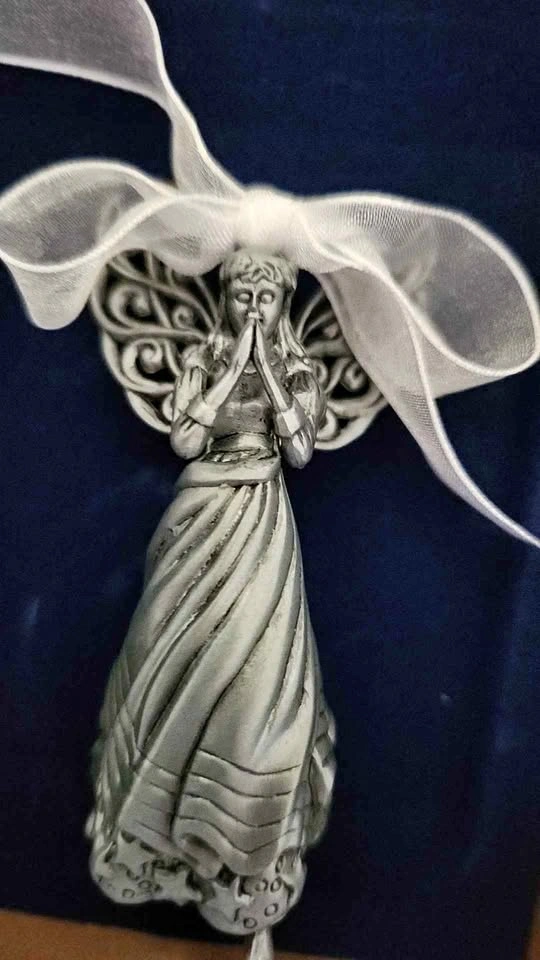 Pewter Praying Angel Ornament