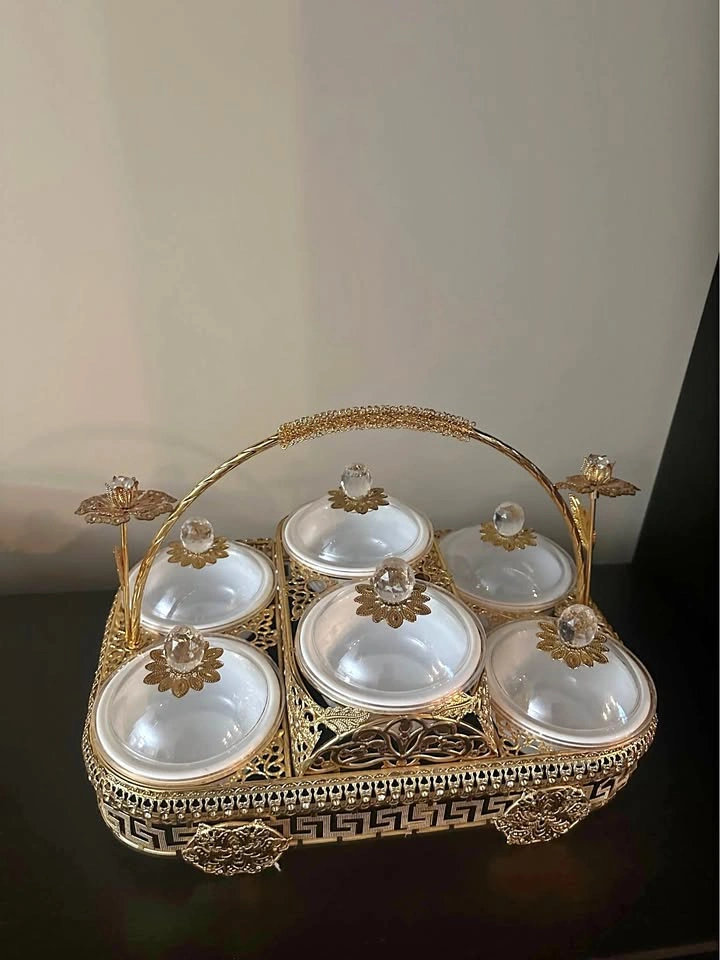 Premium 6 piece dry fruit and snack table decor