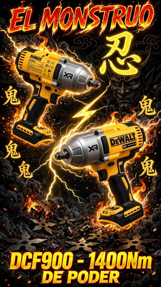 DEWALT DCF900 20V 1/2" High Torque Impact Wrench + Cover