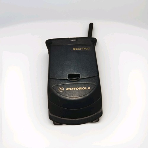Blue Motorola StarTAC Vintage Cell Phone With Auxiliary Battery