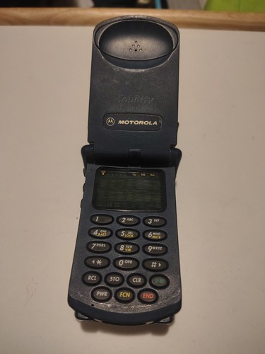 Blue Motorola StarTAC Vintage Cell Phone With Auxiliary Battery - photo 2