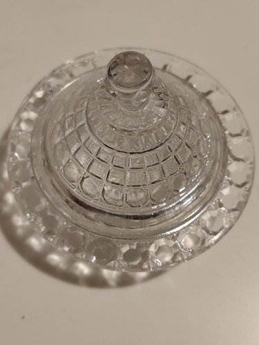 Vintage Miniature Clear Pressed Glass Creamer & Sugar Set - photo 3