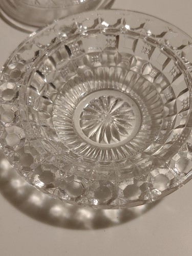 Vintage Miniature Clear Pressed Glass Creamer & Sugar Set - photo 4