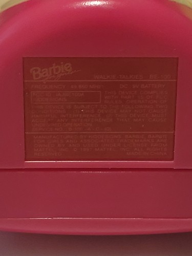 Vintage 1990s Mattel Barbie Walkie Talkie BE-100 Pink - photo 2