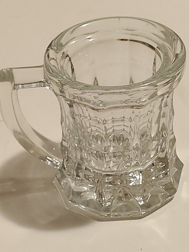 Vintage Clear Pressed Glass Miniature Mug / Toothpick Holder
