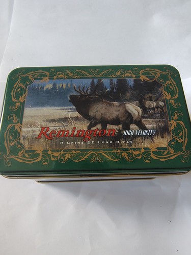 Remington Collectible Tin High Velocity Rimfire 22 'elk' Design