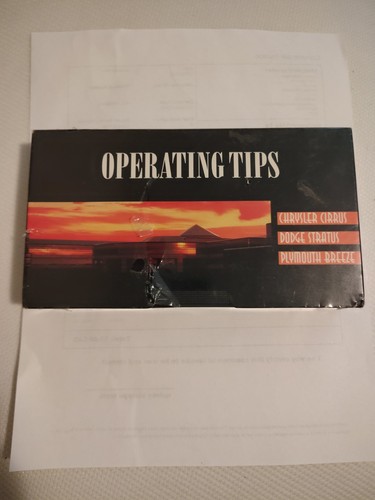 1998 VHS Tape Operating Tips - Chrysler/Dodge/Plymouth NEW