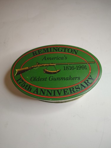 Vintage Remington 175th Anniversary Collectible Ammo Oval Tin