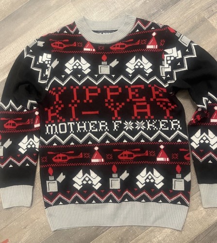 Die Hard Ugly Sweater Mens Large Yippe Ki Yay Mother F**cker