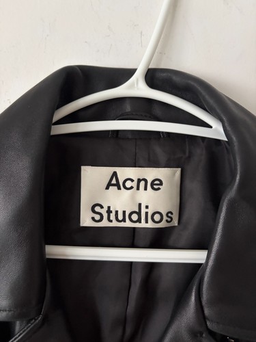 Acne Studios Women's Mock Sheepskin Leather Moto Jacket Size M - photo 3