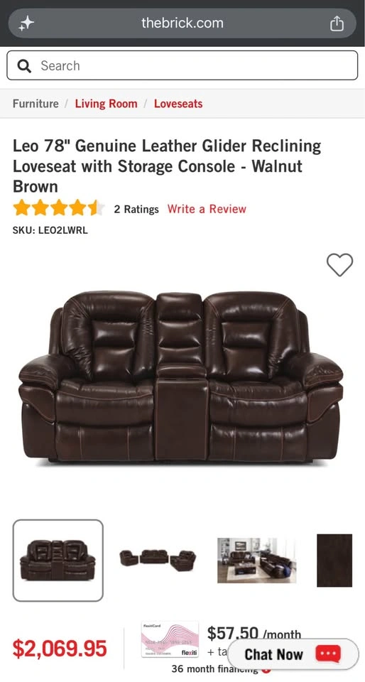 Loveseat - Genuine Leather