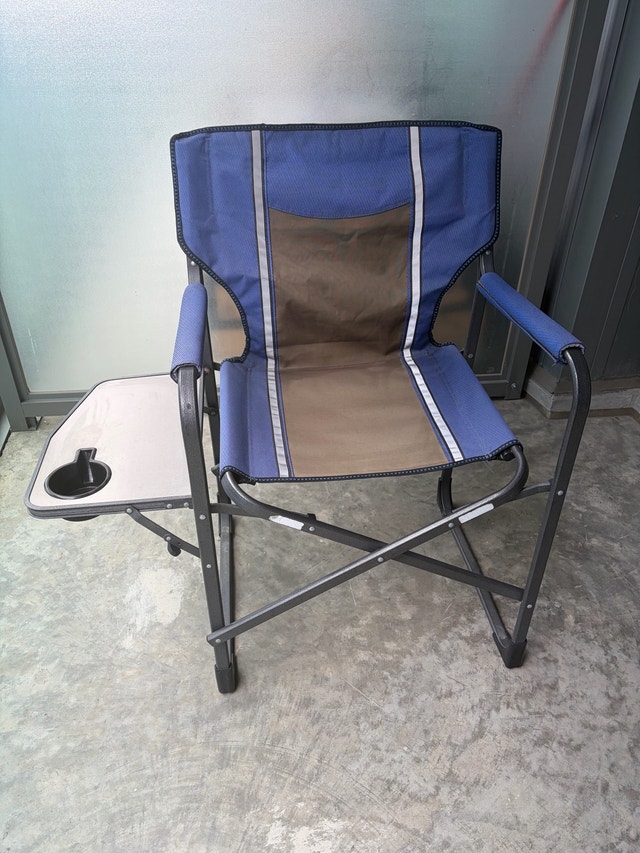 Folding Camping Chairs with Side Tables & Cup Holders