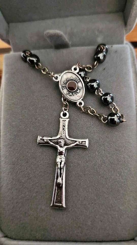 Terra de Fatima Rosary with Hematite Beads
