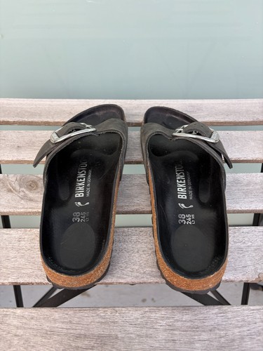 Birkenstock Madrid Big Buckle Women's Black Leather Sandals Size - photo 2