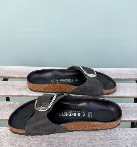 Birkenstock Madrid Big Buckle Women's Black Leather Sandals Size - photo 5