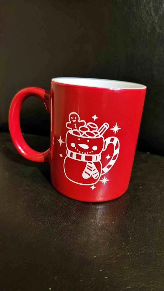 Red Christmas Snowman Mug