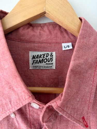 Naked & Famous Denim Long Sleeve Shirt Size L - photo 3