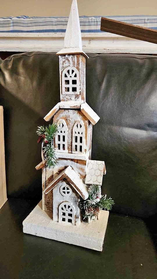 Rustic Wooden Christmas Church Decor