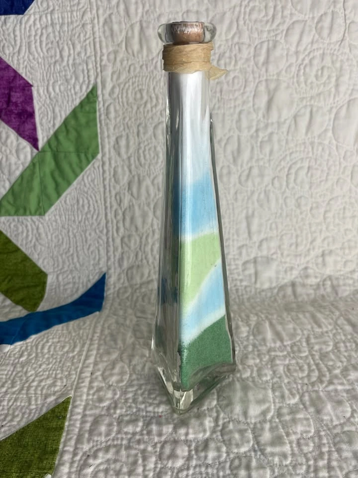 Decorative Sand Art Bottle with Pressed Flowers - photo 2