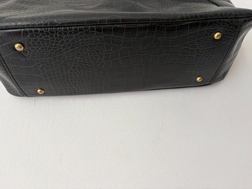 Tod's Genuine Leather Crocodile Embossed Black Handbag - photo 4