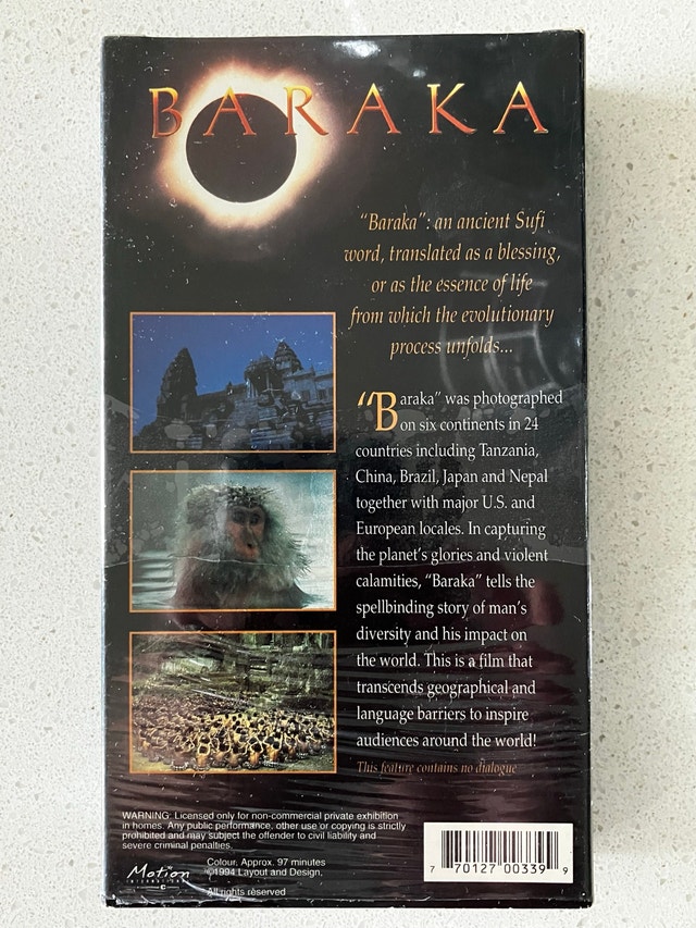 Baraka Movie VHS Cassette Tape - photo 2