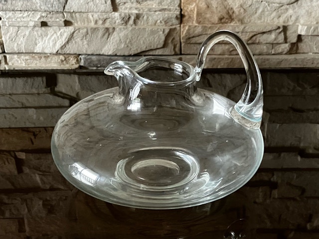 Antique glass decanter gravy dish