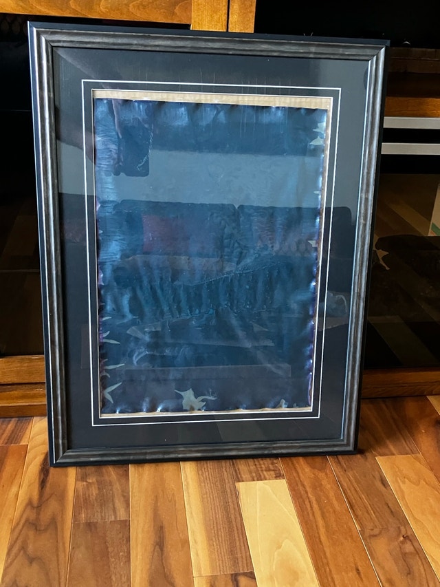 Large wooden frame with glass